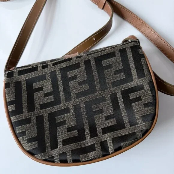 Vintage Zucca Print Saddle Bag | Monogram Logo 90s Style - Picture 2 of 13